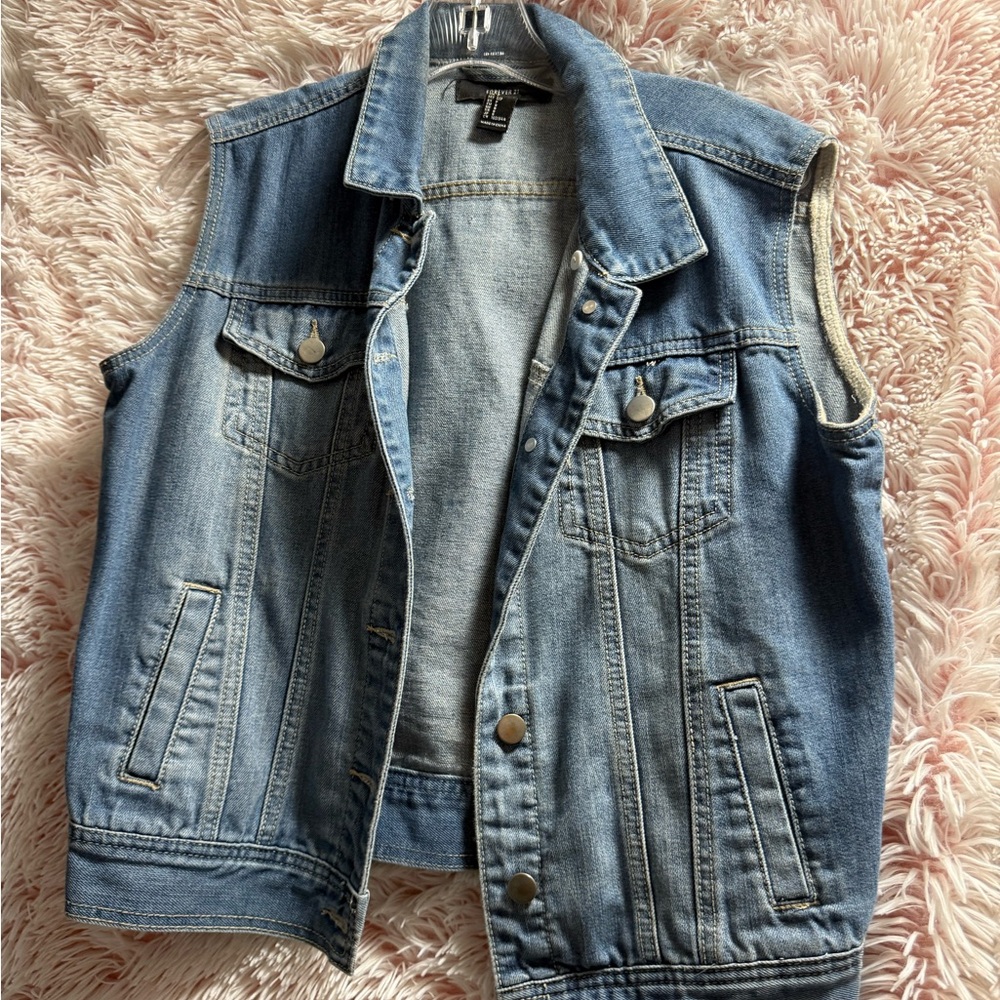 Forever 21 Blue Denim Vest